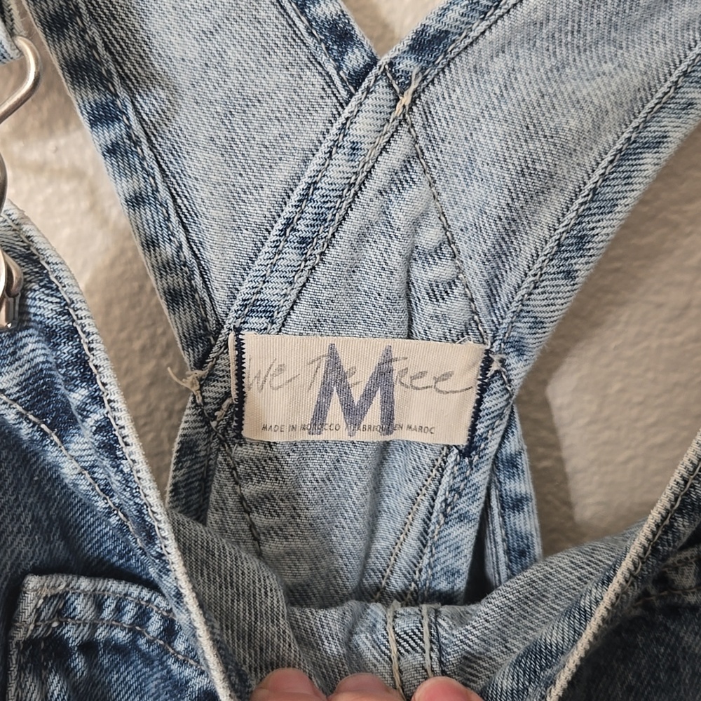 Free People Light Blue Denim Overalls Straight Leg - Picture 9 of 11